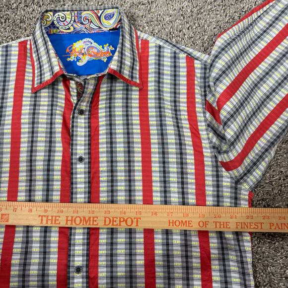 Robert Graham Button Shirt Mens XL Striped Colorful Vibrant Paisley Flip Cuff - Picture 11 of 13